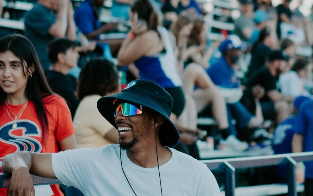 Jonathan Clark coaching at a track meet